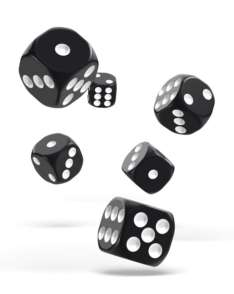 Oakie Doakie Dice D6 Dice 16 mm Solid - Black (12) - Oakie Doakie Dice