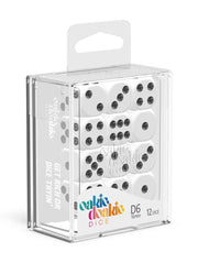 Oakie Doakie Dice D6 Dice 16 mm Solid - White (12) - Oakie Doakie Dice