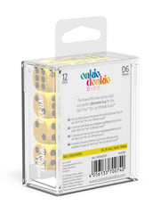 Oakie Doakie Dice D6 Dice 16 mm Solid - Yellow (12) - Oakie Doakie Dice