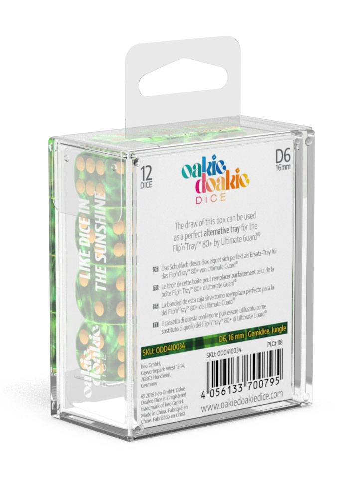 Oakie Doakie Dice D6 Dice 16 mm Gemidice - Jungle (12) - Oakie Doakie Dice