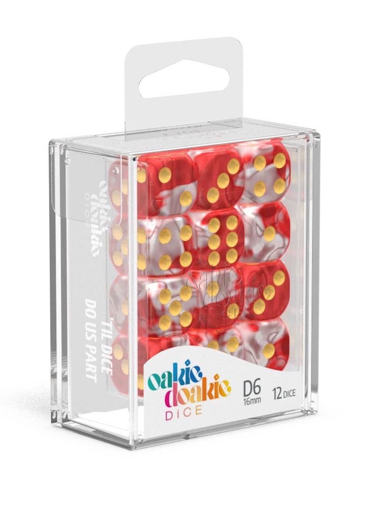 Oakie Doakie Dice D6 Dice 16 mm Gemidice - Red Sky (12) - Oakie Doakie Dice
