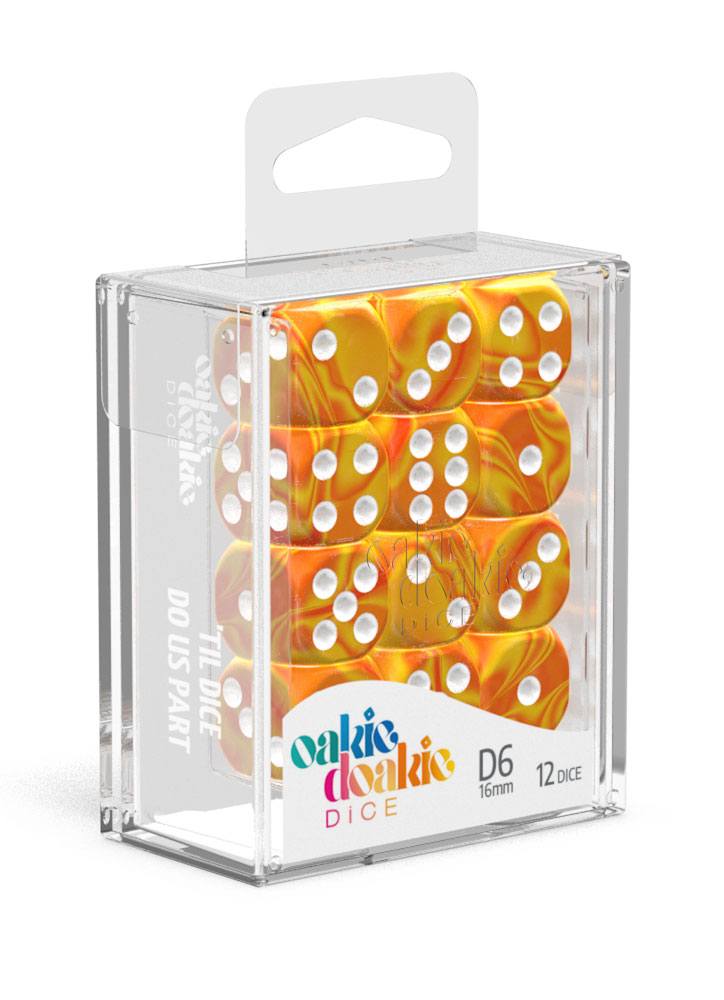 Oakie Doakie Dice D6 Dice 16 mm Gemidice - Sunstone (12) - Oakie Doakie Dice