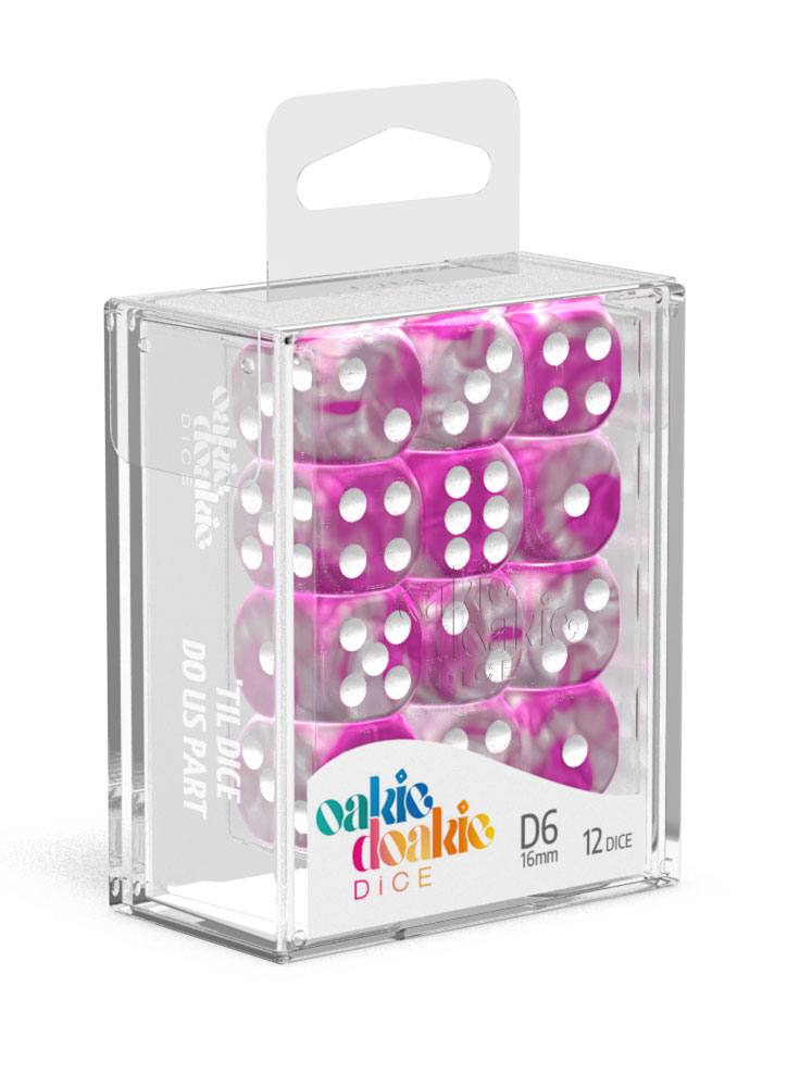 Oakie Doakie Dice D6 Dice 16 mm Gemidice - Magnolia (12) - Oakie Doakie Dice