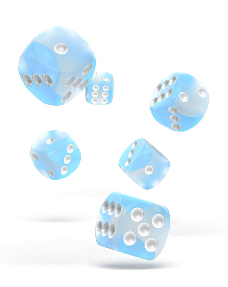 Oakie Doakie Dice D6 Dice 16 mm Glow in the Dark - Arctic (12) - Oakie Doakie Dice