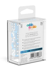 Oakie Doakie Dice D6 Dice 16 mm Glow in the Dark - Arctic (12) - Oakie Doakie Dice