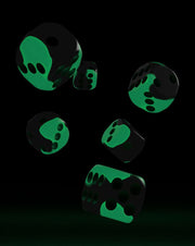 Oakie Doakie Dice D6 Dice 16 mm Glow in the Dark - Biohazard (12) - Oakie Doakie Dice