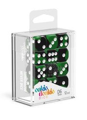 Oakie Doakie Dice D6 Dice 16 mm Glow in the Dark - Biohazard (12) - Oakie Doakie Dice