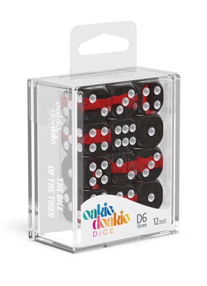 Oakie Doakie Dice D6 Dice 16 mm Enclave - Ruby (12) - Oakie Doakie Dice