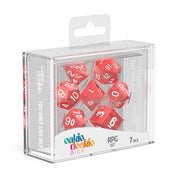 Oakie Doakie Dice RPG Set Marble - Red (7) - Oakie Doakie Dice
