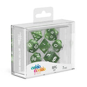 Oakie Doakie Dice RPG Set Marble - Green (7) - Oakie Doakie Dice