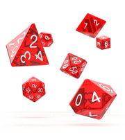 Oakie Doakie Dice RPG Set Translucent - Red (7) - Oakie Doakie Dice
