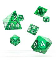 Oakie Doakie Dice RPG Set Translucent - Green (7) - Oakie Doakie Dice