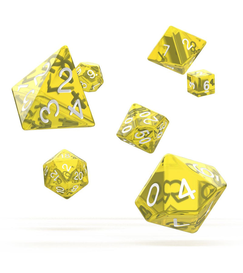 Oakie Doakie Dice RPG Set Translucent - Yellow (7) - Oakie Doakie Dice