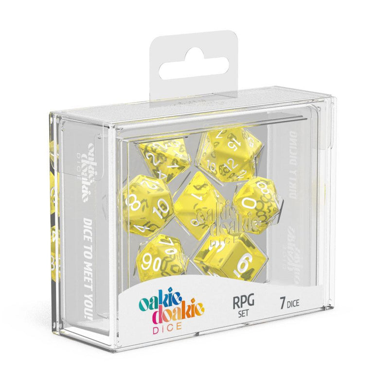 Oakie Doakie Dice RPG Set Translucent - Yellow (7) - Oakie Doakie Dice