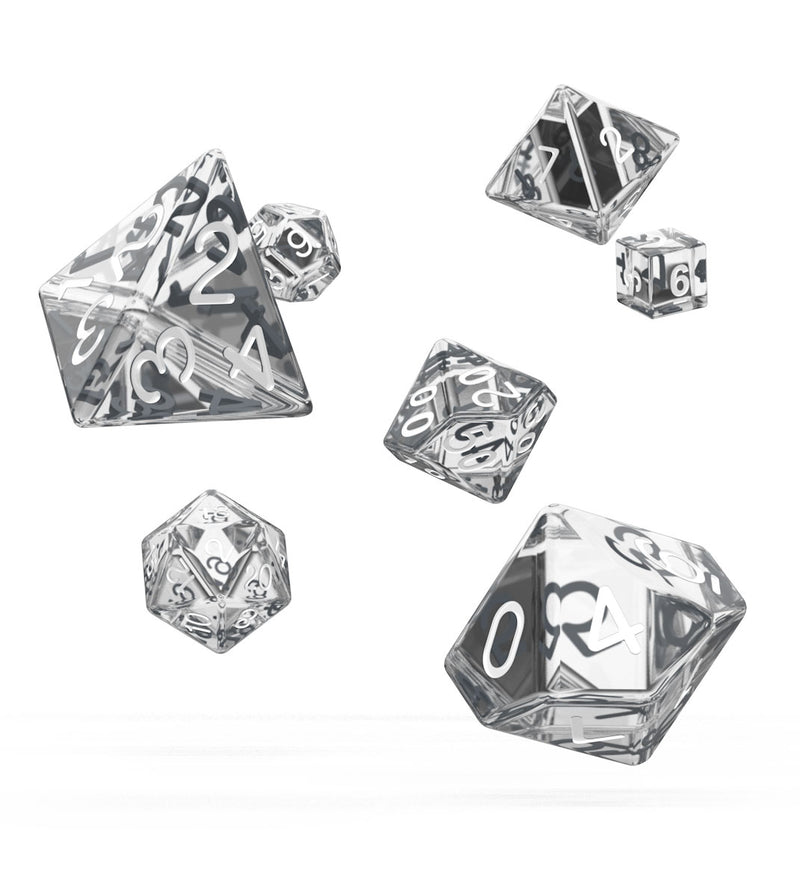 Oakie Doakie Dice RPG Set Translucent - Clear (7) - Oakie Doakie Dice