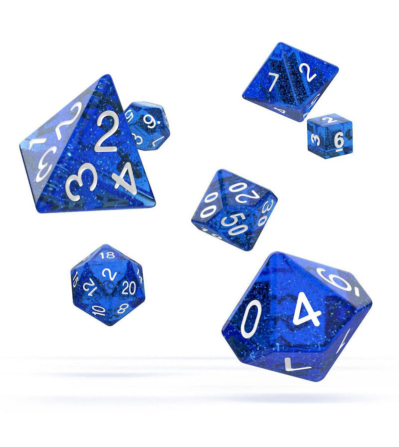 Oakie Doakie Dice RPG Set Speckled - Blue (7) - Oakie Doakie Dice