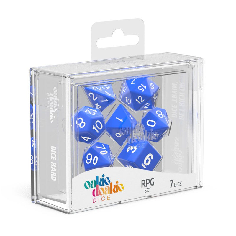 Oakie Doakie Dice RPG Set Solid - Blue (7) - Oakie Doakie Dice