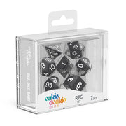 Oakie Doakie Dice RPG Set Solid - Black (7) - Oakie Doakie Dice