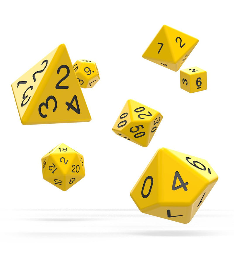 Oakie Doakie Dice RPG Set Solid - Yellow (7) - Oakie Doakie Dice