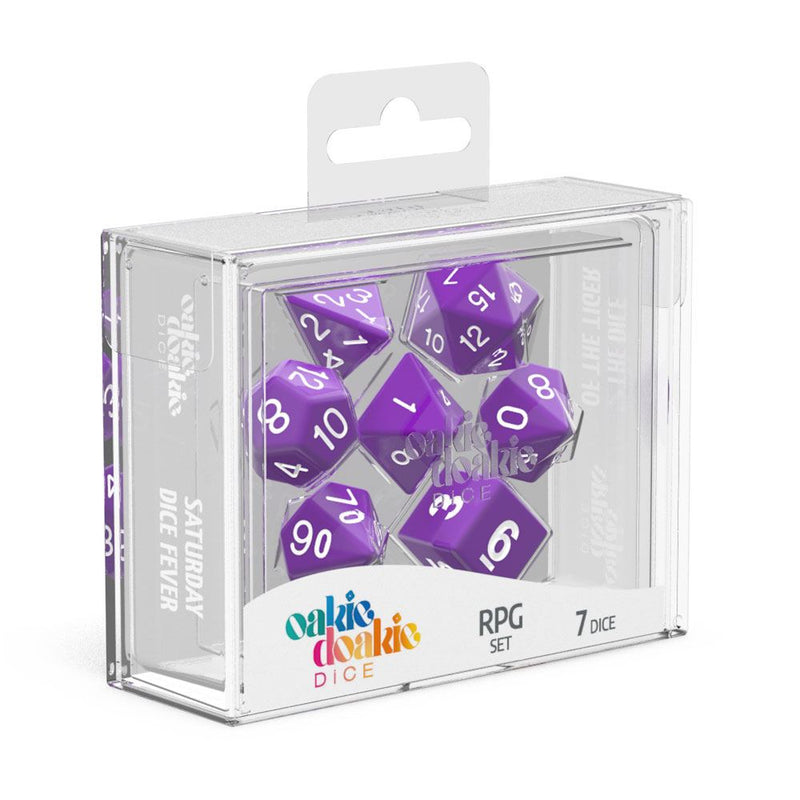 Oakie Doakie Dice RPG Set Solid - Purple (7) - Oakie Doakie Dice