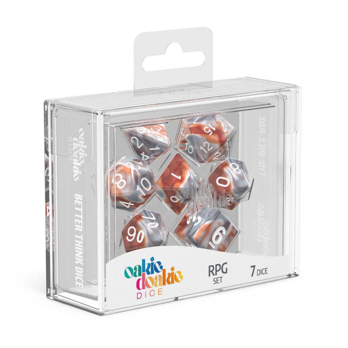 Oakie Doakie Dice RPG Set Gemidice - Silver-Rust (7) - Oakie Doakie Dice