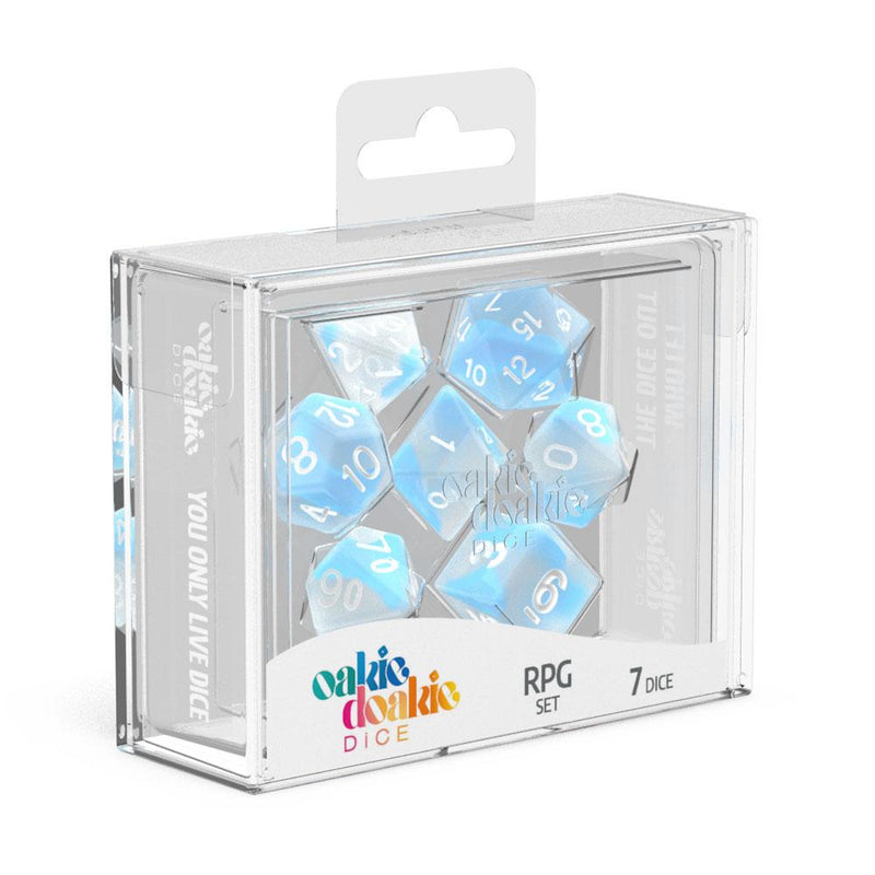 Oakie Doakie Dice RPG Set Glow in the Dark - Arctic (7) - Oakie Doakie Dice