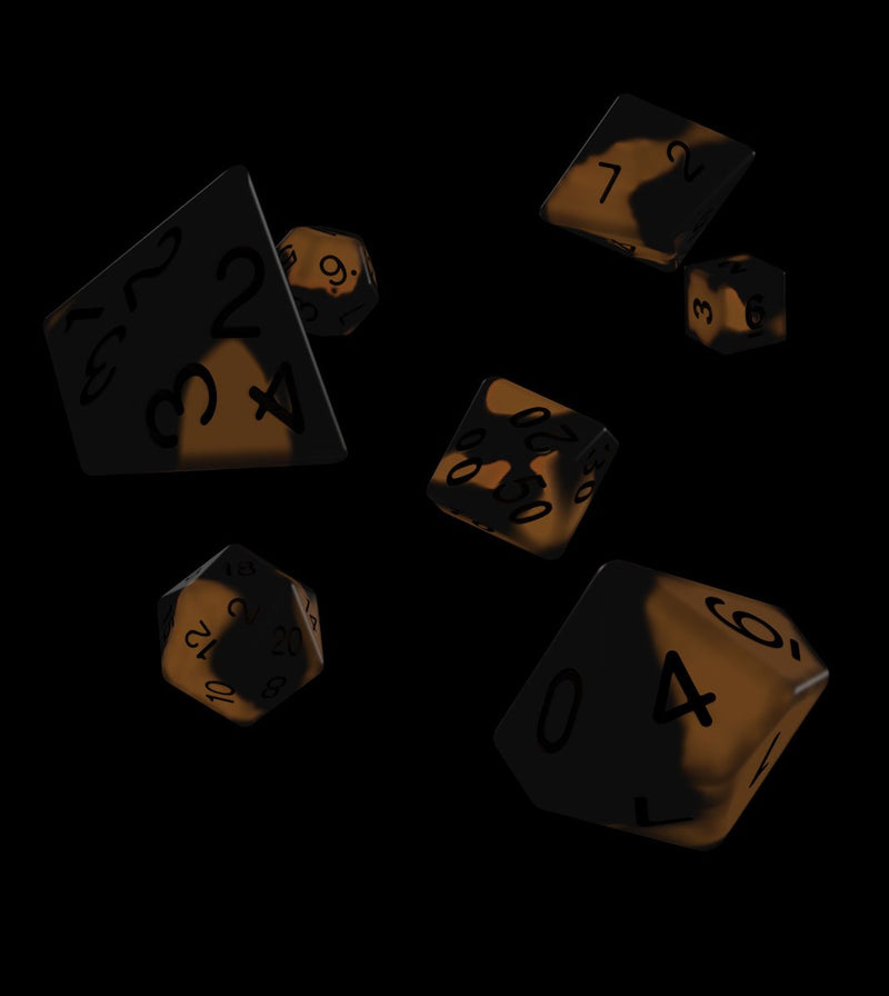 Oakie Doakie Dice RPG Set Glow in the Dark - Lava (7) - Oakie Doakie Dice