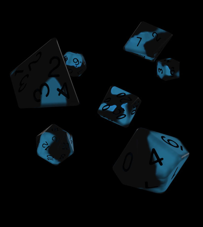 Oakie Doakie Dice RPG Set Glow in the Dark - Deep Ocean (7) - Oakie Doakie Dice