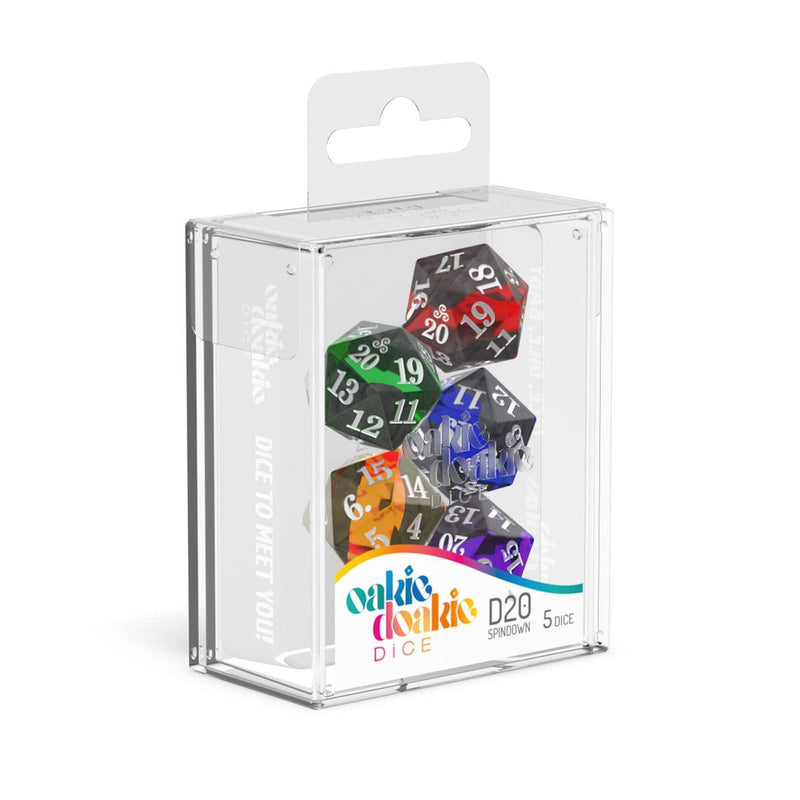 Oakie Doakie Dice D20 Spindown Dice Set Enclave (5) - Oakie Doakie Dice