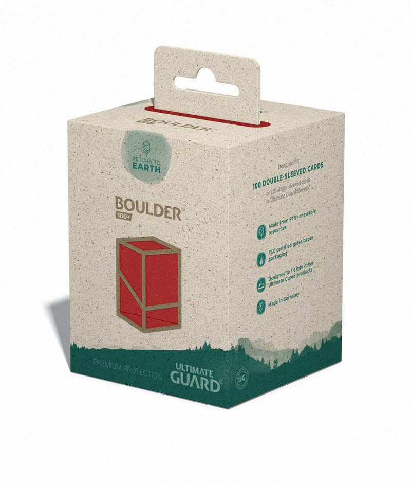 Ultimate Guard Return To Earth Boulder Deck Case 100+ Standard Size Red - Ultimate Guard