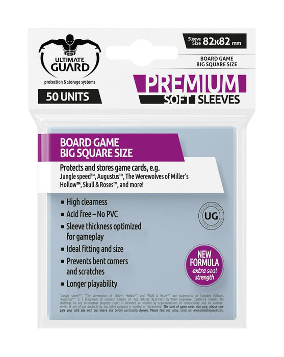 Ultimate Guard Premium Soft Sleeves for Board Game Cards Big Square (50) - Ultimate Guard