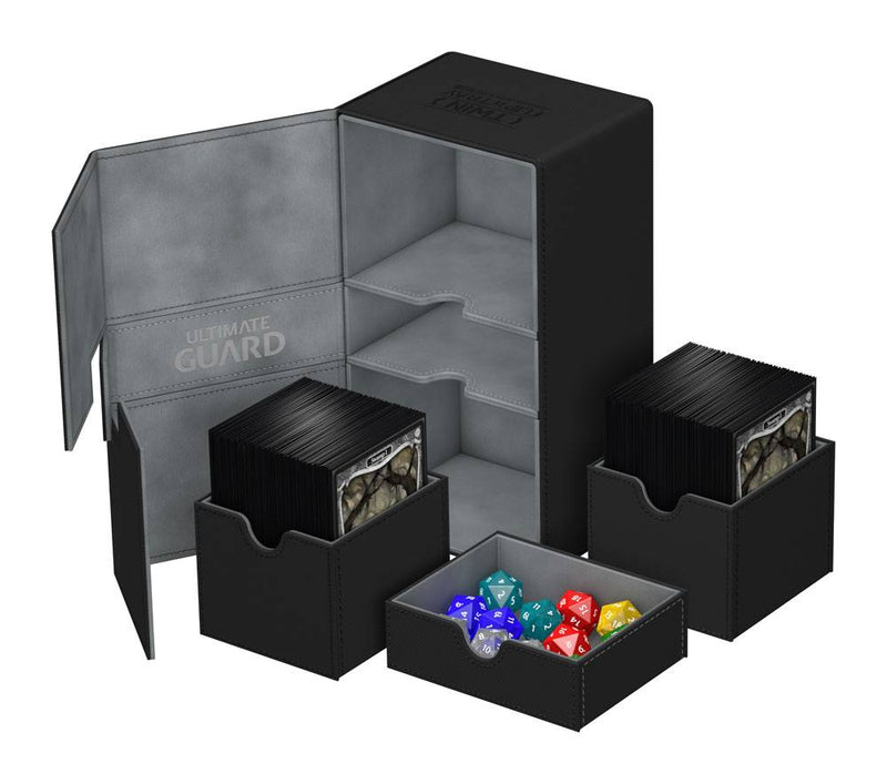 Ultimate Guard Twin Flip´n´Tray Deck Case 200+ Standard Size XenoSkin Black - Ultimate Guard