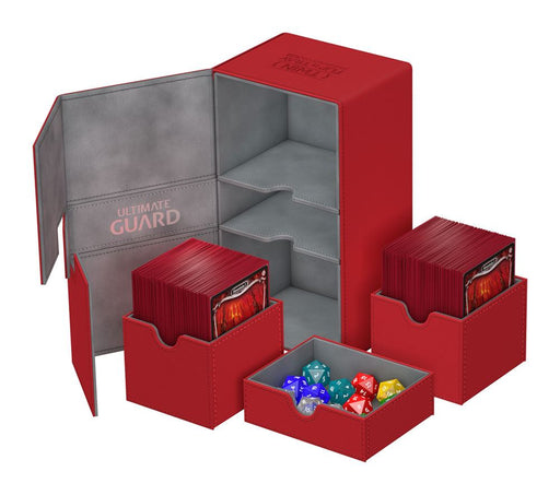 Ultimate Guard Twin Flip´n´Tray Deck Case 200+ Standard Size XenoSkin Red - Ultimate Guard
