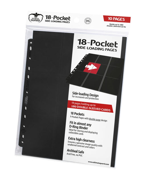 Ultimate Guard 18-Pocket Pages Side-Loading Black (10) - Ultimate Guard