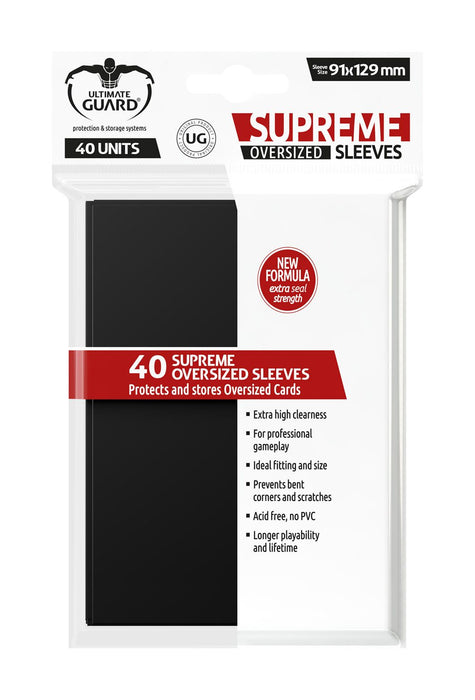 Ultimate Guard Supreme Sleeves Oversized Black (40) - Ultimate Guard