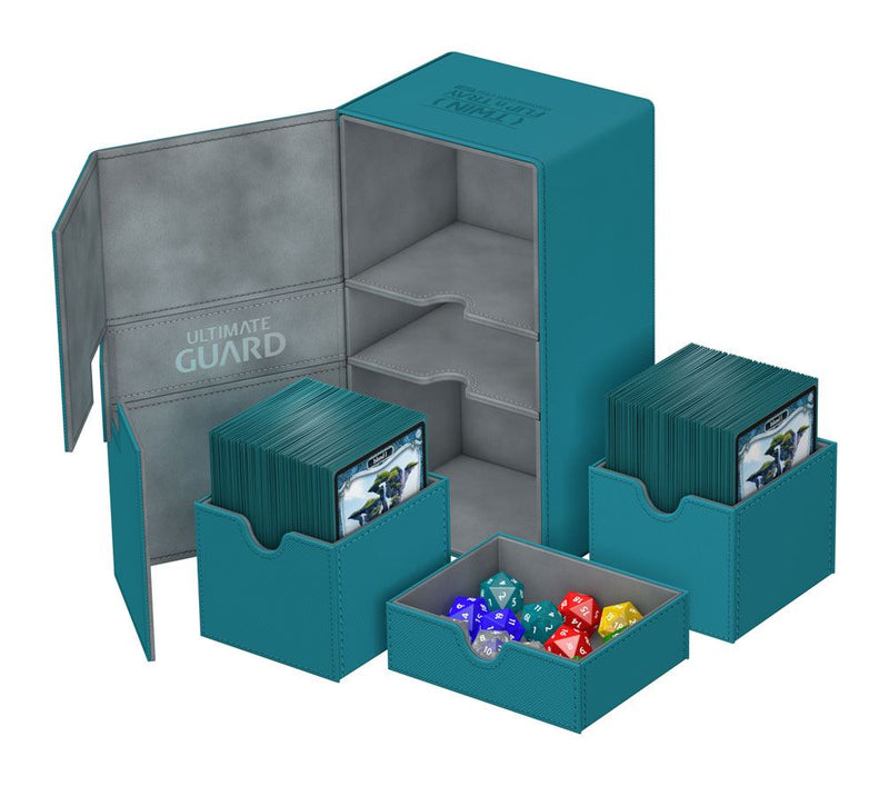 Ultimate Guard Twin Flip´n´Tray Deck Case 200+ Standard Size XenoSkin Petrol - Ultimate Guard