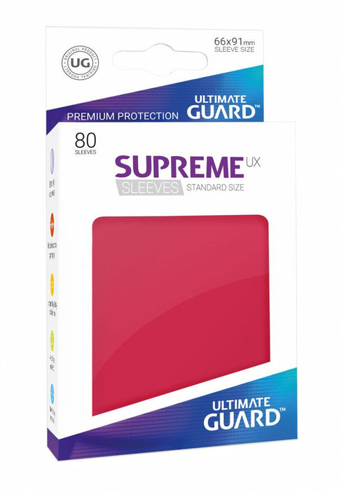 Ultimate Guard Supreme UX Sleeves Standard Size Red (80) - Ultimate Guard