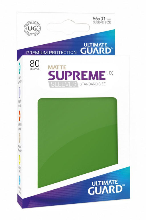 Ultimate Guard Supreme UX Sleeves Standard Size Matte Green (80) - Ultimate Guard