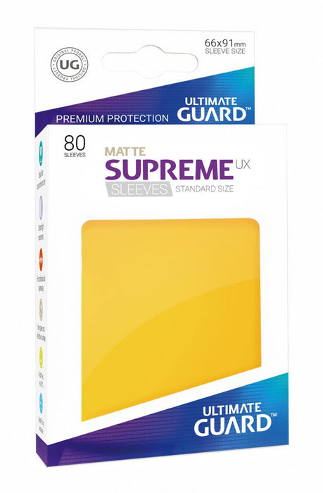 Ultimate Guard Supreme UX Sleeves Standard Size Matte Yellow (80) - Ultimate Guard