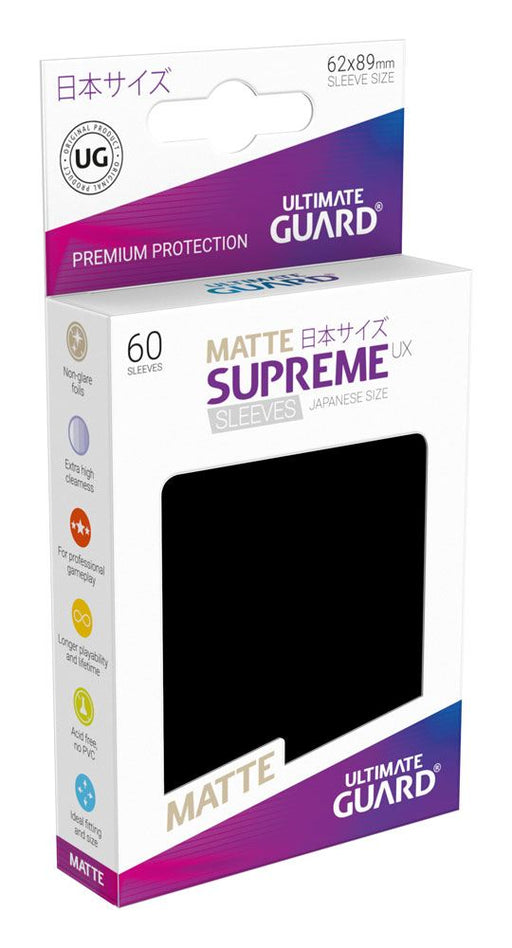 Ultimate Guard Supreme UX Sleeves Japanese Size Matte Black (60) - Ultimate Guard