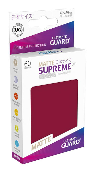 Ultimate Guard Supreme UX Sleeves Japanese Size Matte Burgundy (60) - Ultimate Guard