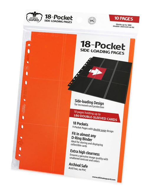 Ultimate Guard 18-Pocket Pages Side-Loading Orange (10) - Ultimate Guard