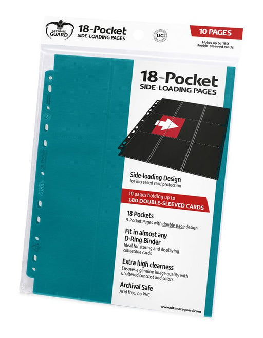 Ultimate Guard 18-Pocket Pages Side-Loading Petrol Blue (10) - Ultimate Guard