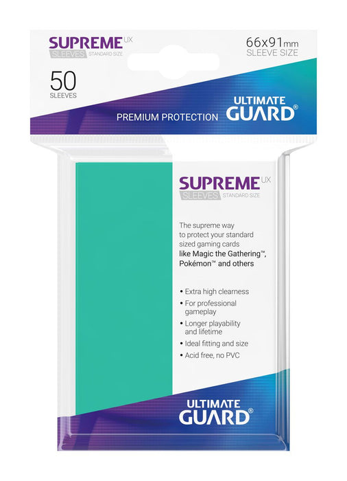 Ultimate Guard Supreme UX Sleeves Standard Size Turquoise (50) - Ultimate Guard