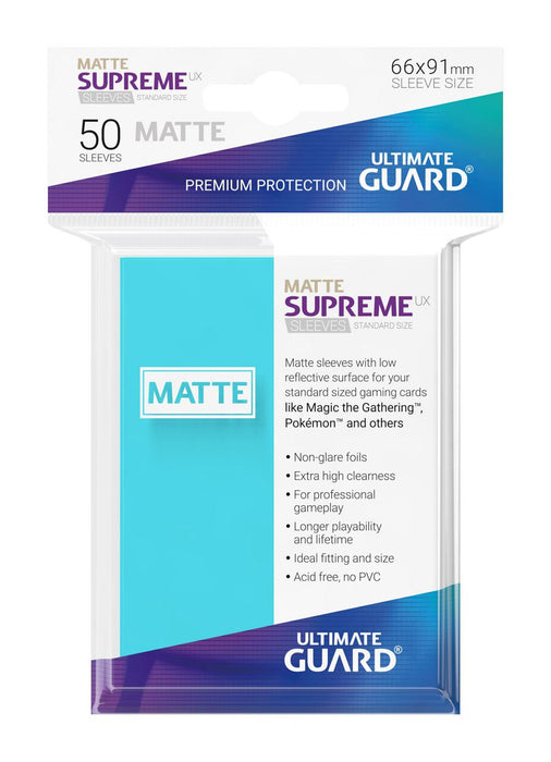 Ultimate Guard Supreme UX Sleeves Standard Size Matte Aquamarine (50) - Ultimate Guard